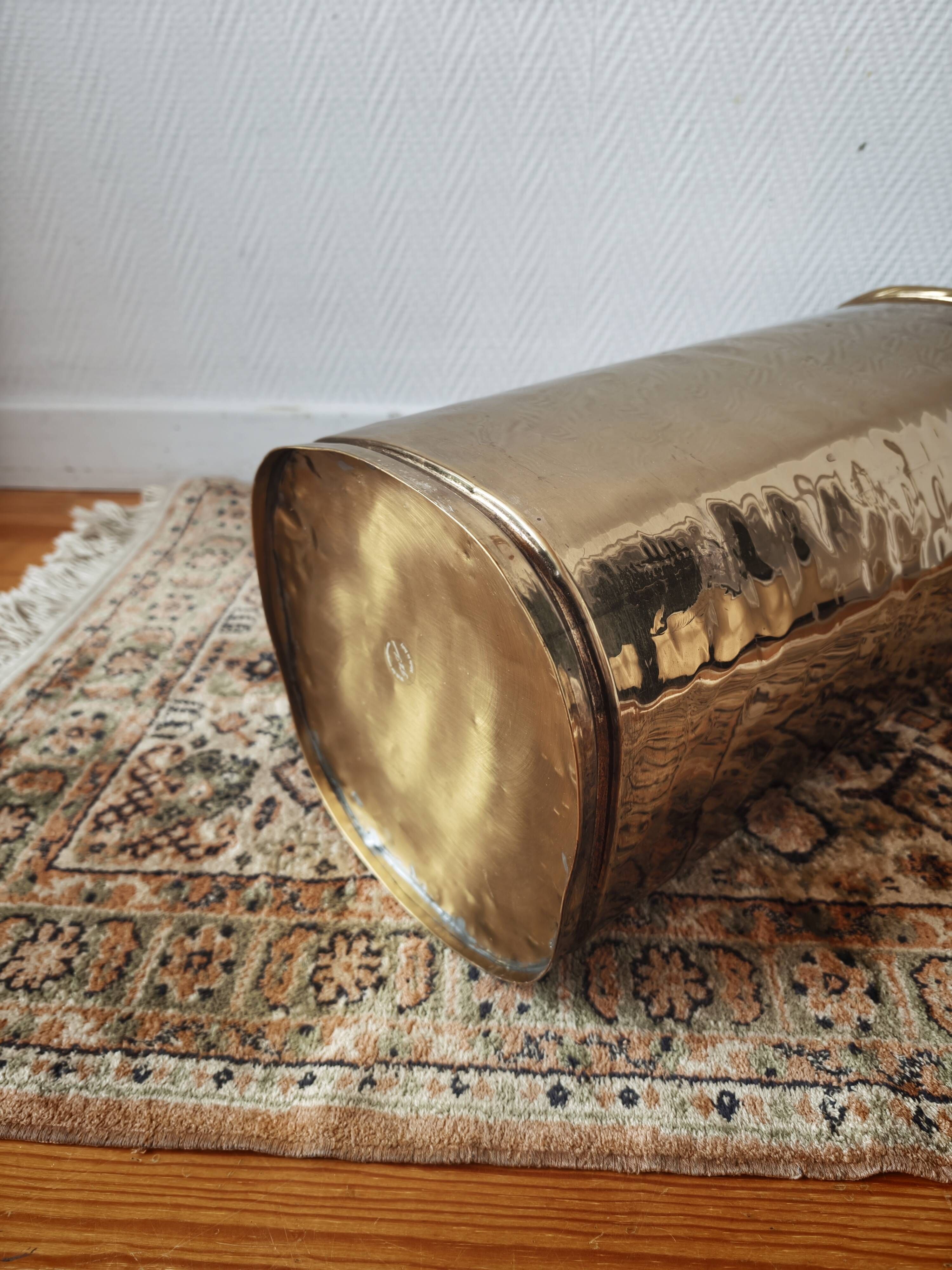 Italian brass hammered umbrella stand 1970-80
