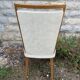 Chaise vintage Baumann cuir moucheté blanc gris