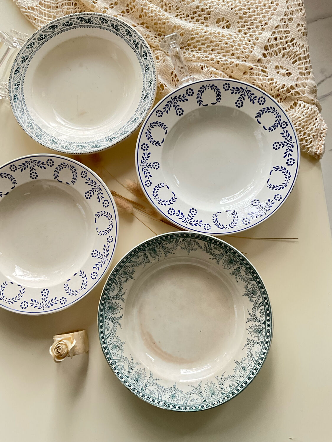 Mix and match old deep plates.