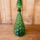 Italian decanter made of green empoli glass grape-shaped bubbles - vintage