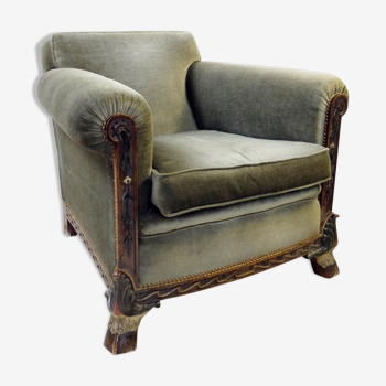 Chair in Green Velvet "Frank House"-