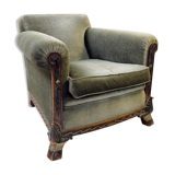 Fauteuil en velours vert  "Maison Franck"-