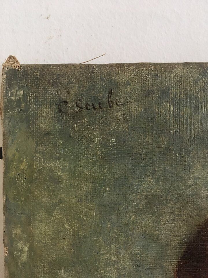 Portrait signed oil XIX th century