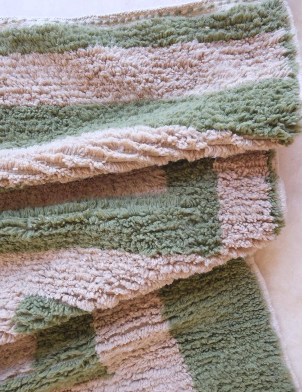 Tapis Contemporain Vert et Beige - 305 x 250 cm