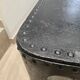 Industrial coffee table in riveted metal from around 1920 – black patina – 145 × 80 cm