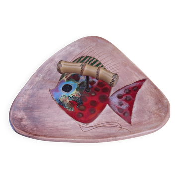 Céramique Vallauris Plateau Fromage Poisson Bambou