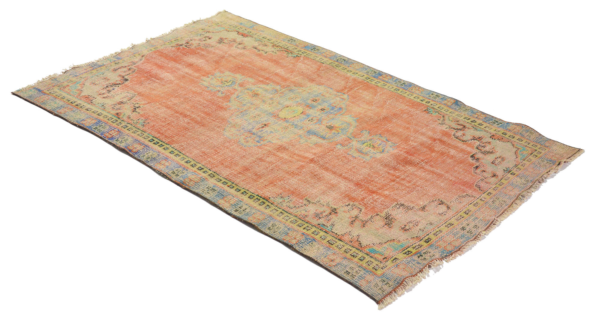Anatolian handmade vintage rug 230 cm x 136 cm