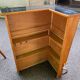 Brutalist wooden bar cabinet with 2 stools