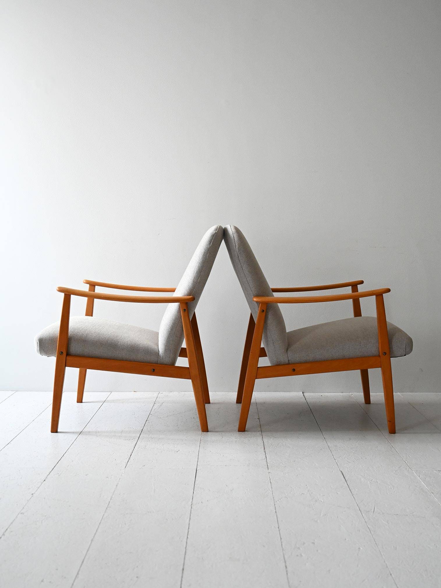 Pair of Scandinavian Mid-Century Oak Armchairs