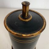 Vintage cigarette holder 1960 dispenser black and gold box - 14 cm