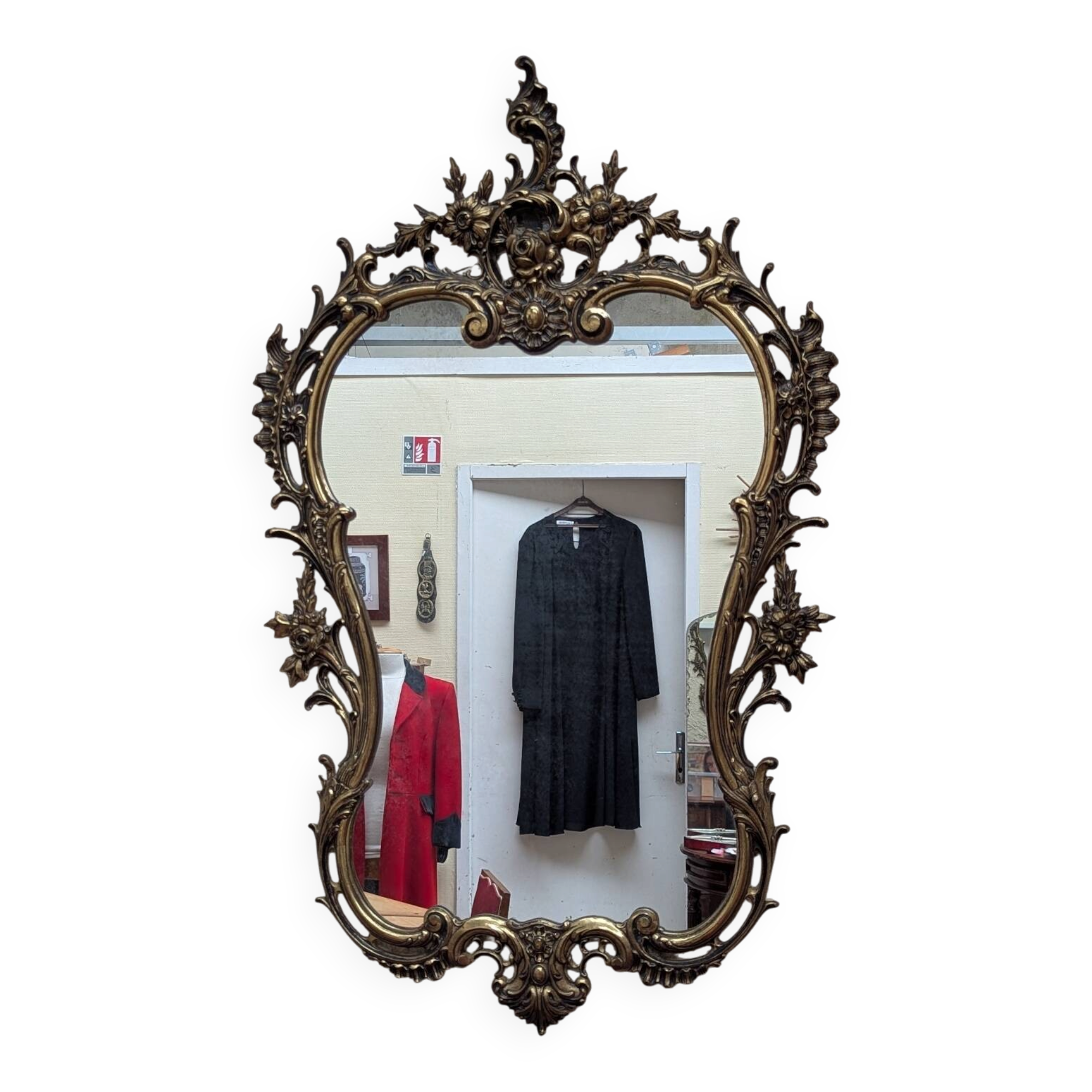 Gold metal wall mirror
