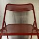 Old folding chair metal perforated red 60s, 70s, vintage