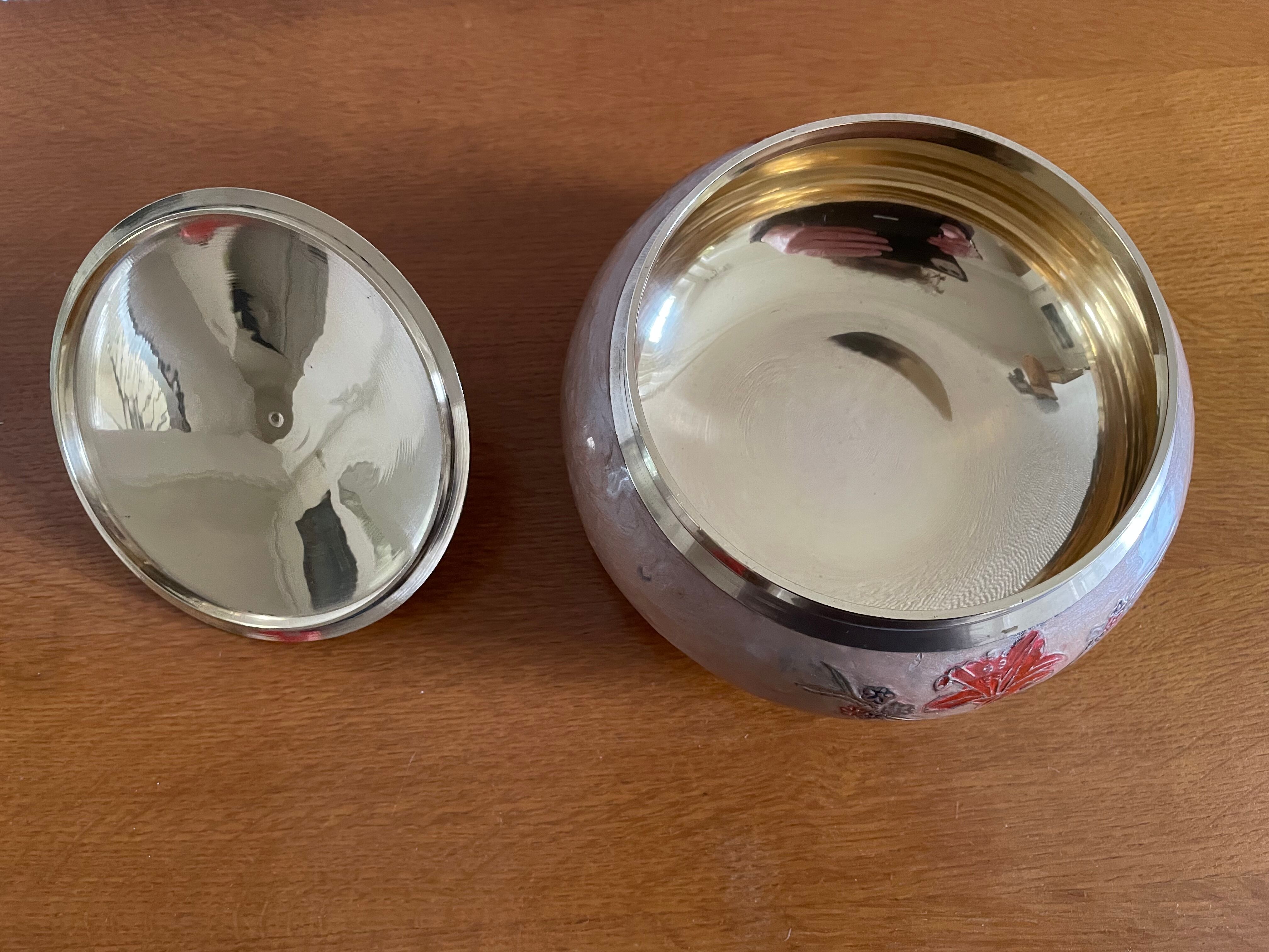 Cloisonné enamel candy box 70s