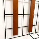 Metal and wood wall coat rack, 1950s-60s.