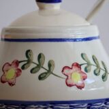 Ceramic jam pot with floral decoration