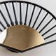 Vintage wall sconce in the shape of a fan - glass tubes and gold metal, Hollywood Regency design, Italy 1980s.