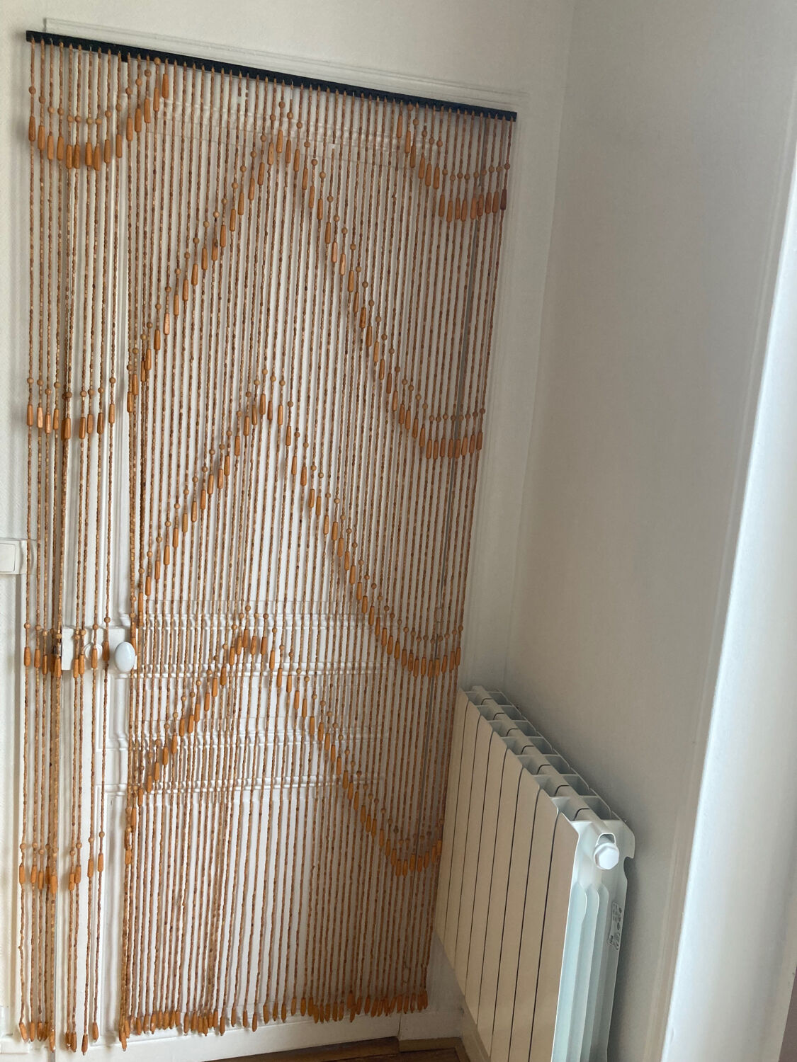 Vintage wood beads curtain