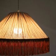 Suspension bella — rayures terra, franges bohème