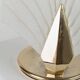 Vintage Murano glass table lamp – leaf-shaped shade with a gold metal base – Italy 1980s
