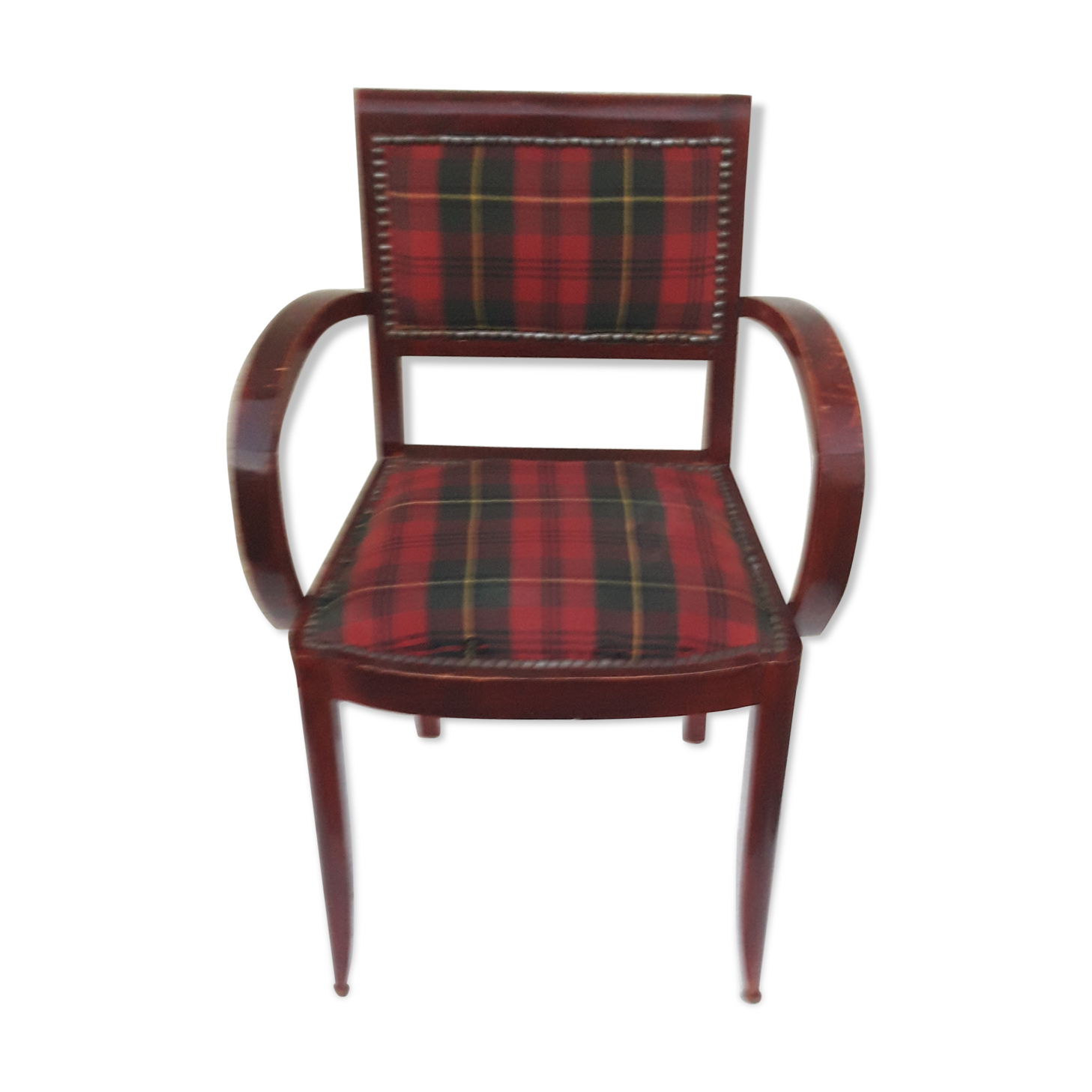 Bridge chair in Scottish check fabric
