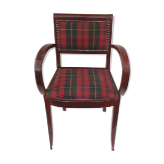 Bridge chair Scottish plaid fabric