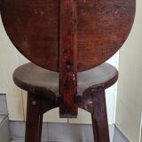 Tabouret bois dosseret rustique