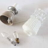 Glass and clay lamp