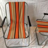 Pair of vintage camping armchairs