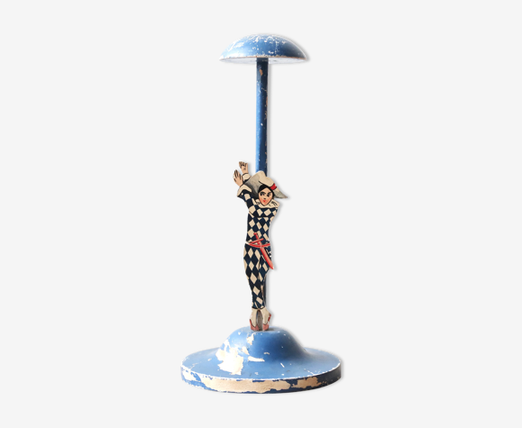 Wooden hat holder decorated with a harlequin, 30s