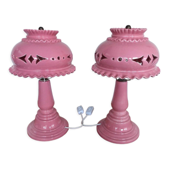 Paire de lampes en céramique