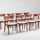 Harry Ostergaard set of eight dining chairs in teak Randers Denmark 1960