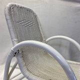 Rocking-chair en rotin blanc