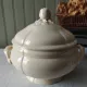 Antique soup tureen in ironstone from Sarreguemines Digoin service "Ivory".