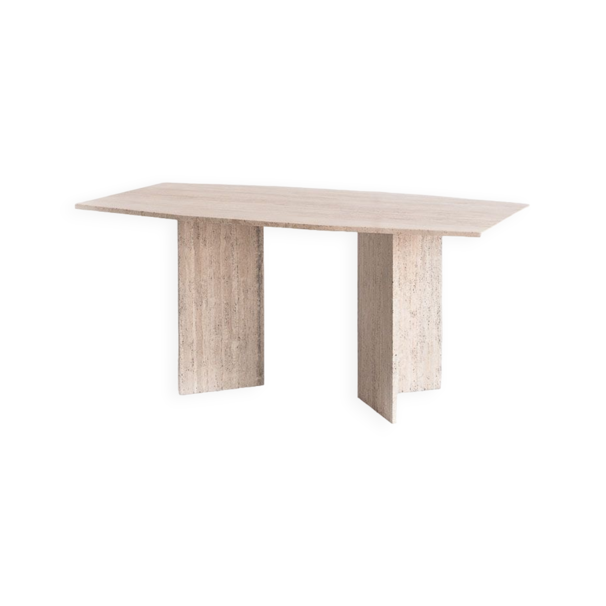 Table à manger en marbre travertin, Italie, années 90