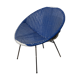 Vintage armchair garden shell 1950 metal and scoubidou