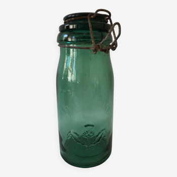 Old La Lorraine Jar Thistle Glass 1L Vintage