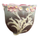 Antique cache-pot from the 1900s in majolica with a raised floral decoration in pink, very decorative.