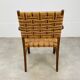 Scandinavian armchair in wood and vintage straw rope