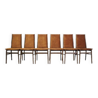 Set of six beech chairs, Danish design, 1960s, production: Denmark