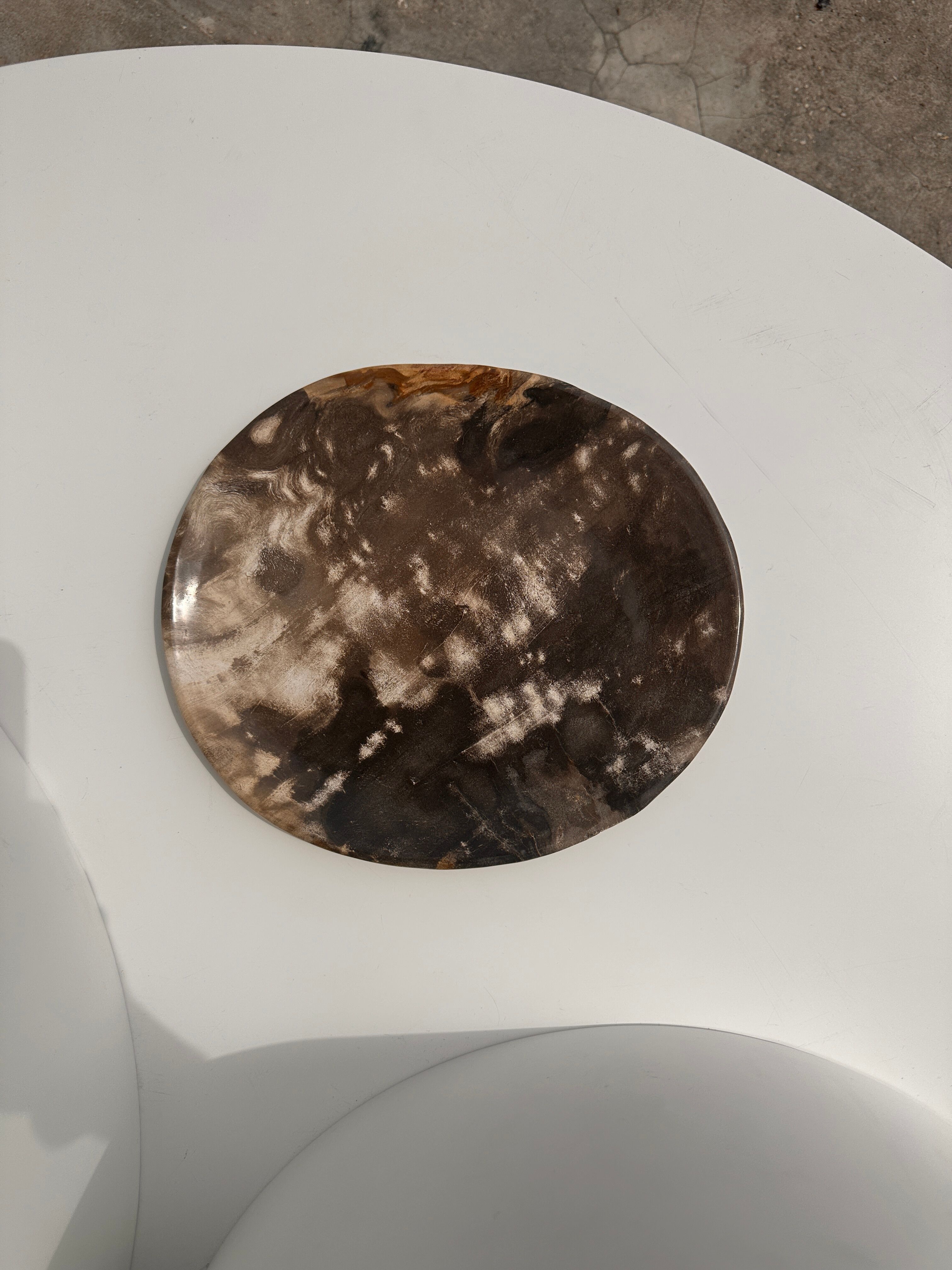 Dish in petrified wood