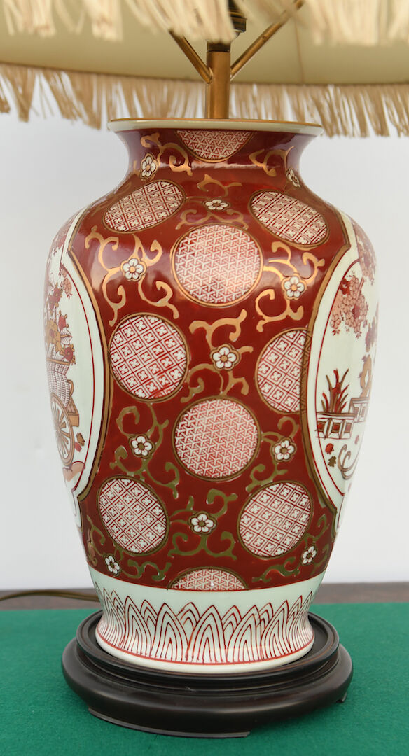 Porcelain vase mounted in lamp