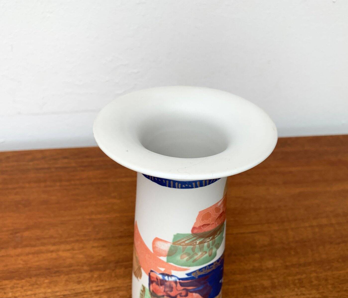 Vintage German ceramic vase Postmodern Alta Mira series by Gilbert Portanier for Rosenthal, 1980s.