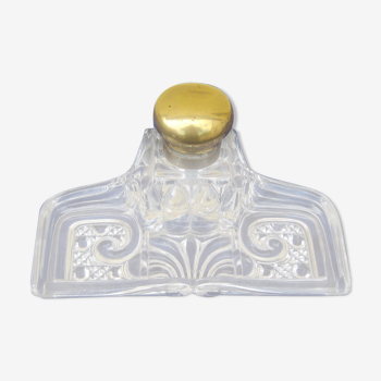 Baccarat, former inkwell glass and brass