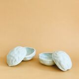 Pair of Limoges porcelain nut boxes