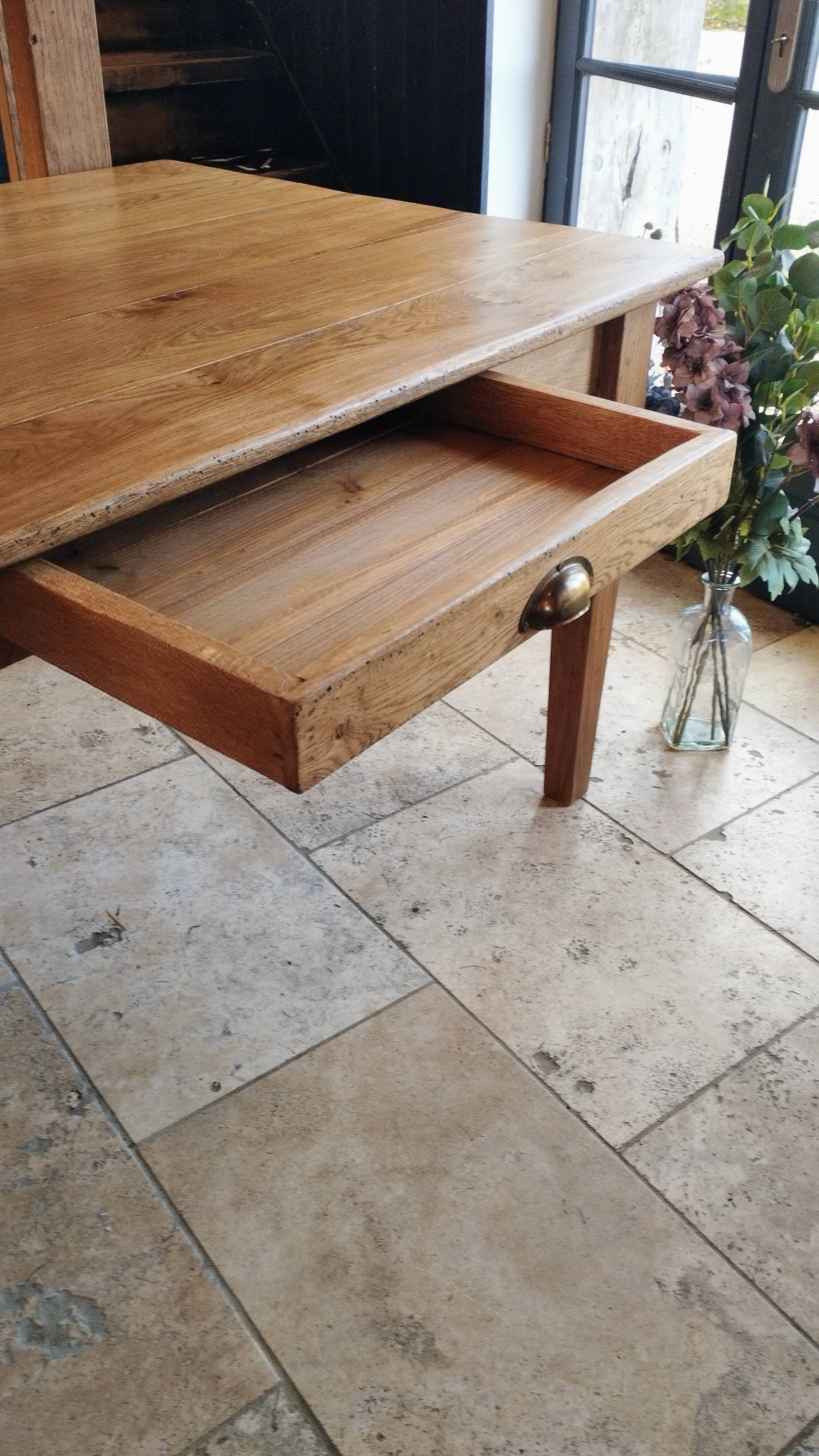 Solid oak farmhouse table 260x100