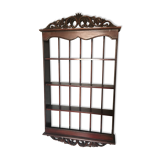 Carved wooden wall shelf for collection or other.