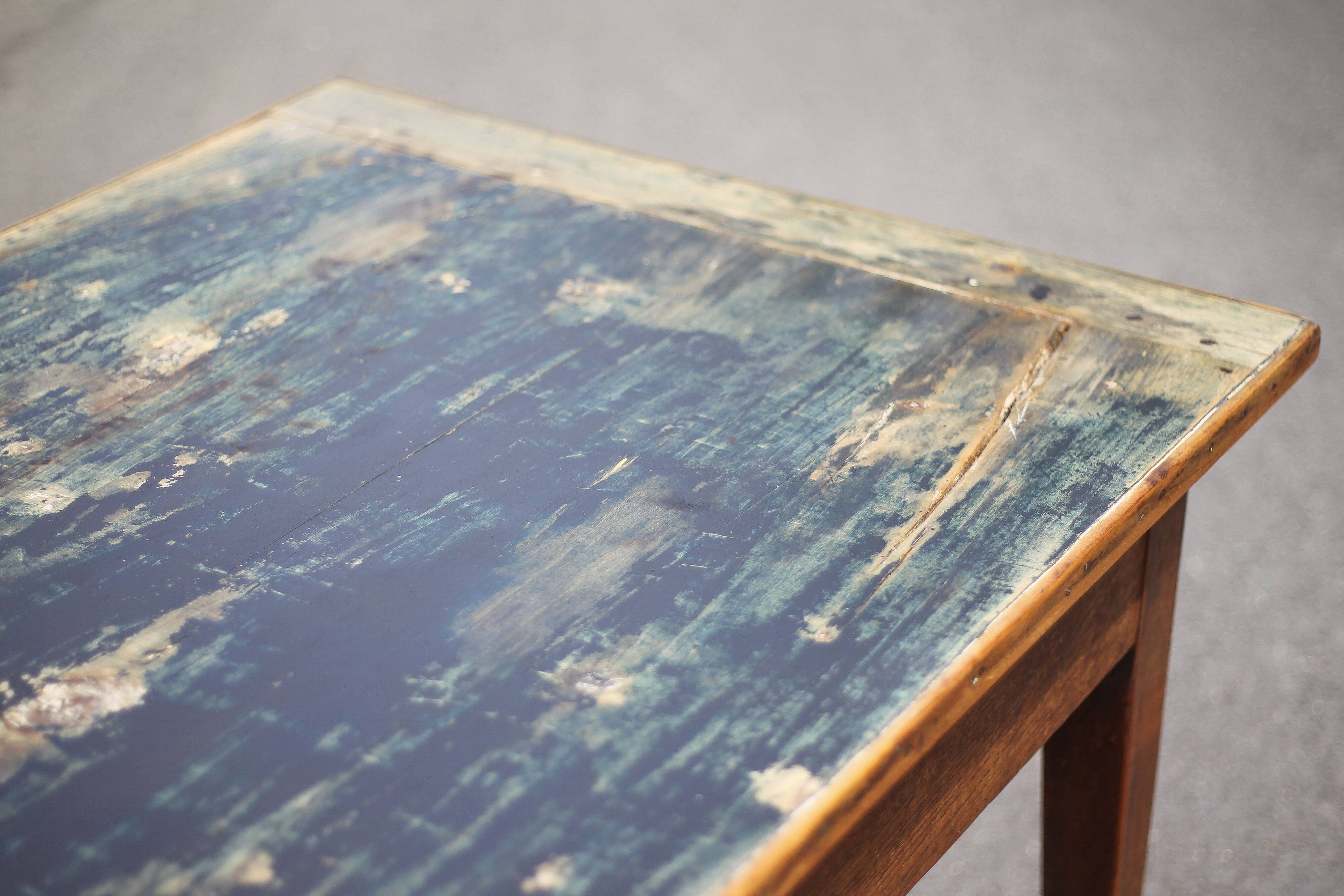 Farmhouse table and its 2 benches, living room table, wooden table with pair of wooden benches