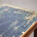 Farmhouse table and its 2 benches, living room table, wooden table with pair of wooden benches