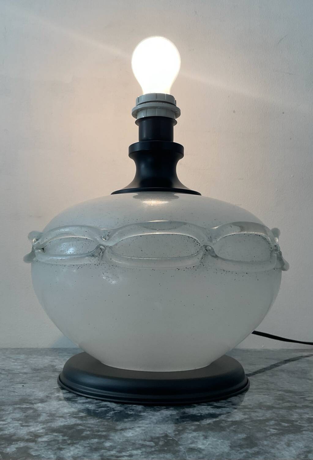 Lamp base in Scavo Murano glass paste