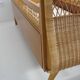 1960s oak and wicker baby bed